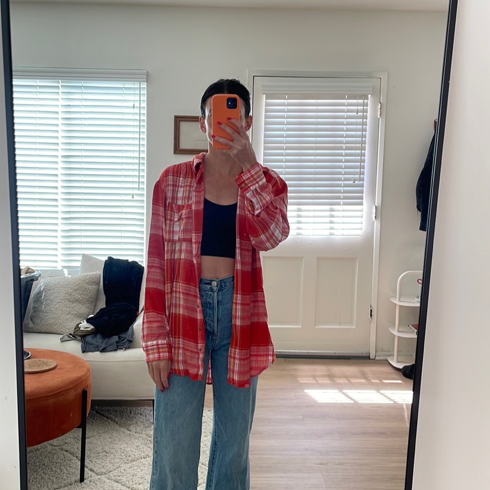 Anthro Plaid Shirt small